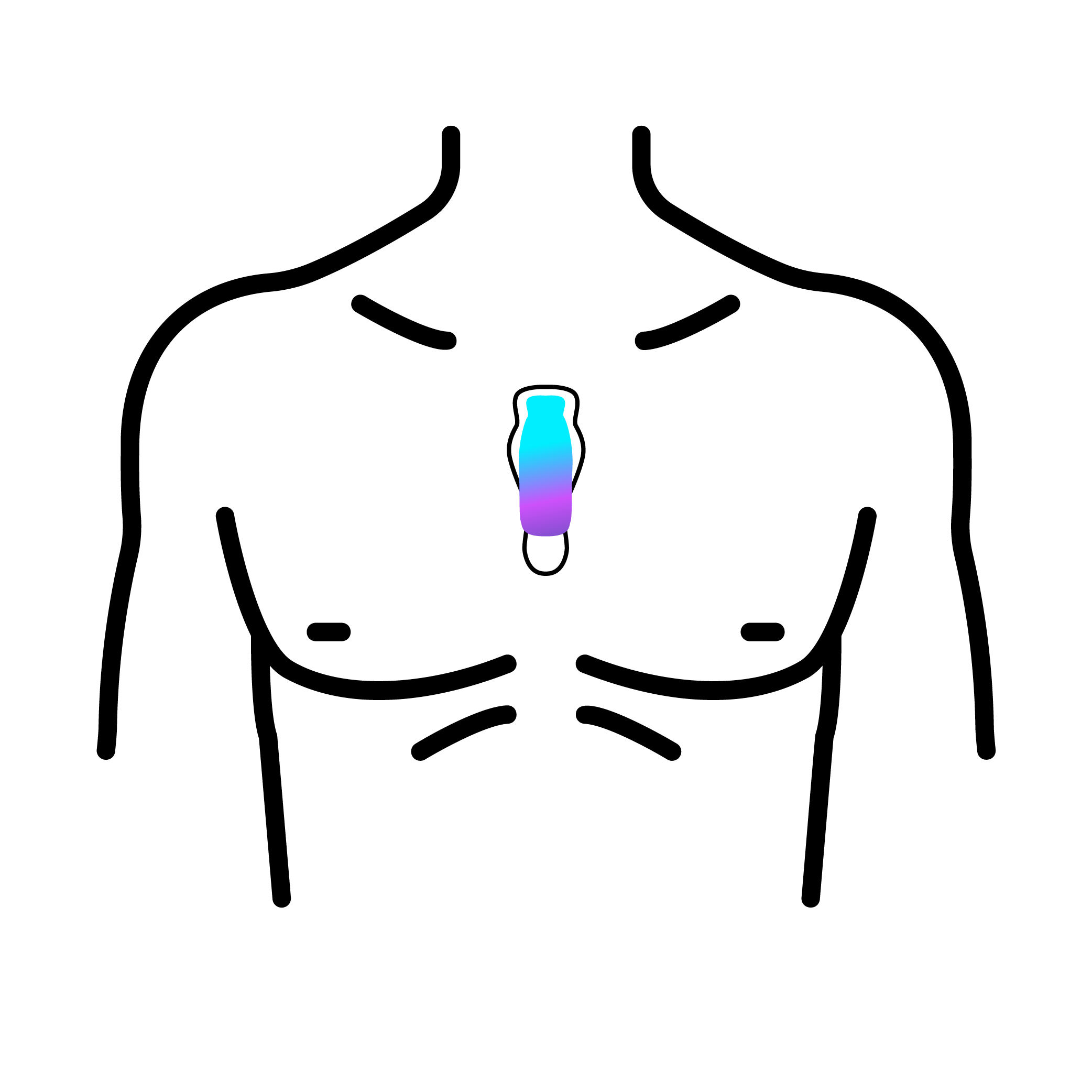 icona che rappresenta un piccolo dispositivo indossabile e impermeabile che monitora l'attività cardiaca