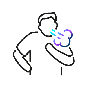 uomo che sta correndo con respiro affannoso