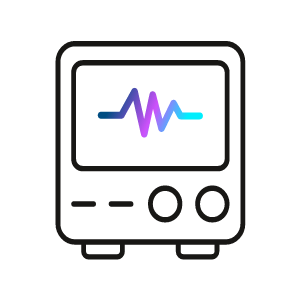 icona che rappresenta l'elettrocardiogramma che registra il ritmo o i pattern d'onda del cuore per alcuni secondi o più